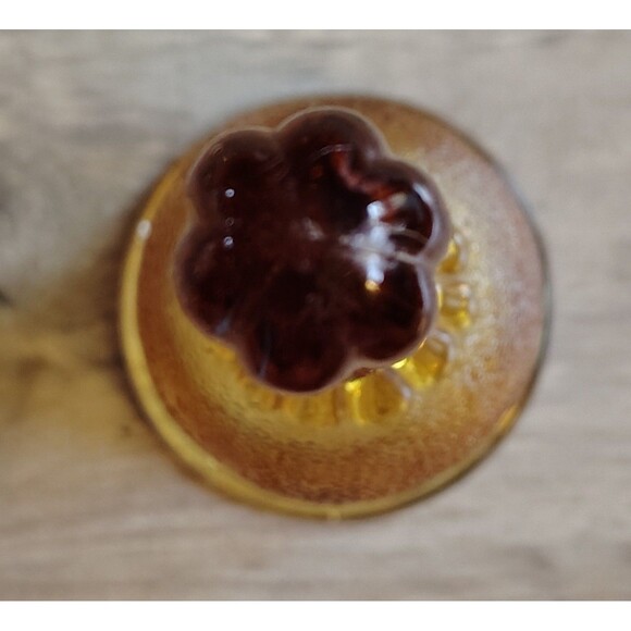 Vtg Italian Amber Drip Glass Bell Textured MCM 6.5" - Picture 2 of 3